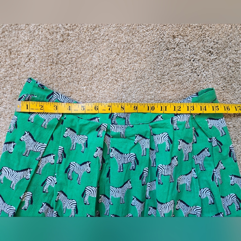 ModCloth/Compania Fantastica Sahara Character Green Zebra Skirt Size L - Picture 10 of 14